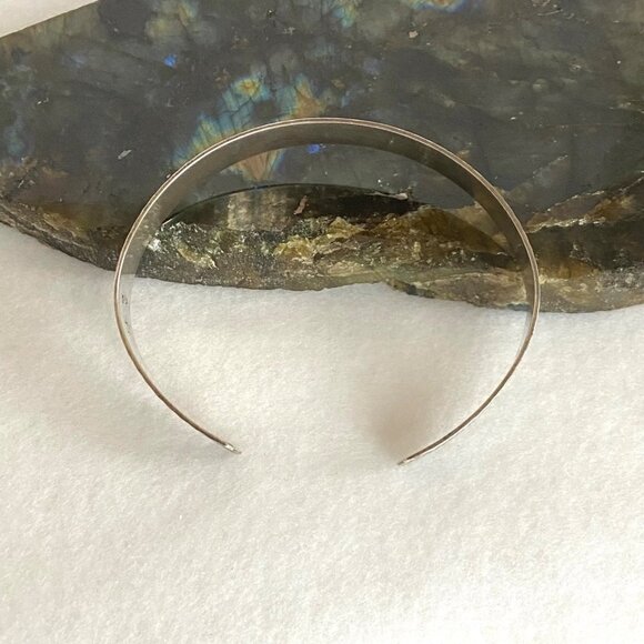 Oxidized Sterling Silver 925 Artisan A&M 10.5MM Textured Cuff Bracelet Sz 7.5" - Picture 7 of 16